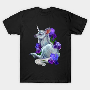 Baby unicorn in irises T-Shirt